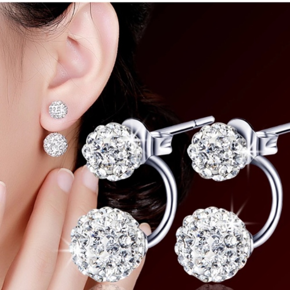 Last one! Crystal double ball earrings - Picture 2 of 6